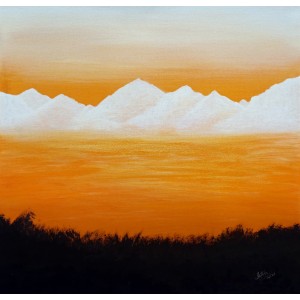 Irtiza Kazmi, Sunkissed, 24 x 24 inches, Acrylics on Canvas, Landscape Painting, AC-IRTK-005